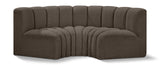 Arc Brown Boucle Fabric Modular Sofa 102Brown-S3C Meridian Furniture