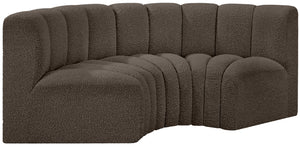 Arc Brown Boucle Fabric Modular Sofa 102Brown-S3C Meridian Furniture