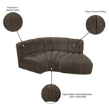 Arc Brown Boucle Fabric Modular Sofa 102Brown-S3D Meridian Furniture