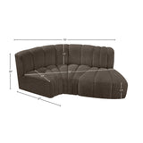 Arc Brown Boucle Fabric Modular Sofa 102Brown-S3D Meridian Furniture