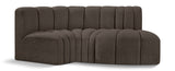 Arc Brown Boucle Fabric Modular Sofa 102Brown-S3D Meridian Furniture