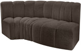 Arc Brown Boucle Fabric Modular Sofa 102Brown-S3D Meridian Furniture