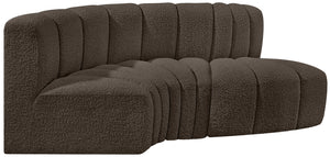Arc Brown Boucle Fabric Modular Sofa 102Brown-S3D Meridian Furniture