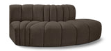 Arc Brown Boucle Fabric Modular Sofa 102Brown-S3E Meridian Furniture