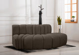 Arc Brown Boucle Fabric Modular Sofa 102Brown-S3E Meridian Furniture