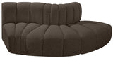 Arc Brown Boucle Fabric Modular Sofa 102Brown-S3E Meridian Furniture