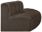 Arc Brown Boucle Fabric Modular Sofa 102Brown-S3E Meridian Furniture