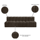 Arc Brown Boucle Fabric Modular Sofa 102Brown-S3F Meridian Furniture