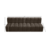 Arc Brown Boucle Fabric Modular Sofa 102Brown-S3F Meridian Furniture