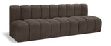 Arc Brown Boucle Fabric Modular Sofa 102Brown-S3F Meridian Furniture