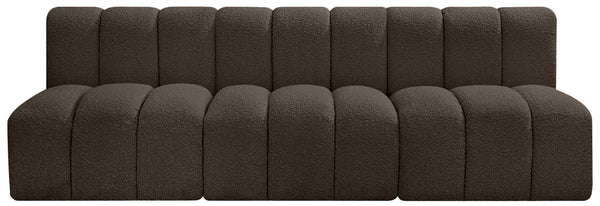 Arc Brown Boucle Fabric Modular Sofa 102Brown-S3F Meridian Furniture