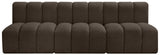 Arc Brown Boucle Fabric Modular Sofa 102Brown-S3F Meridian Furniture