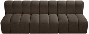 Arc Brown Boucle Fabric Modular Sofa 102Brown-S3F Meridian Furniture