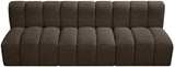 Arc Brown Boucle Fabric Modular Sofa 102Brown-S3F Meridian Furniture