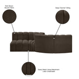 Arc Brown Boucle Fabric Modular Sofa 102Brown-S4A Meridian Furniture