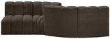 Arc Brown Boucle Fabric Modular Sofa 102Brown-S4A Meridian Furniture