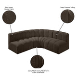 Arc Brown Boucle Fabric Modular Sofa 102Brown-S4B Meridian Furniture