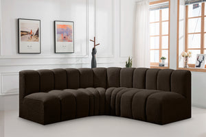 Arc Brown Boucle Fabric Modular Sofa 102Brown-S4B Meridian Furniture