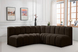 Arc Brown Boucle Fabric Modular Sofa 102Brown-S4B Meridian Furniture