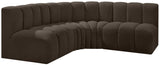 Arc Brown Boucle Fabric Modular Sofa 102Brown-S4B Meridian Furniture