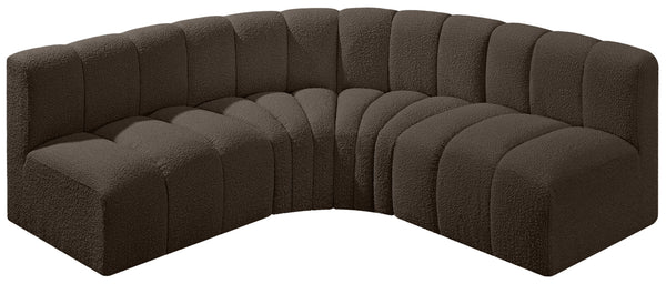 Arc Brown Boucle Fabric Modular Sofa 102Brown-S4B Meridian Furniture