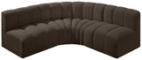 Arc Brown Boucle Fabric Modular Sofa 102Brown-S4B Meridian Furniture