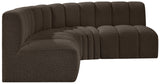 Arc Brown Boucle Fabric Modular Sofa 102Brown-S4B Meridian Furniture