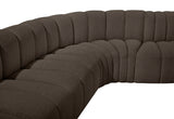 Arc Brown Boucle Fabric Modular Sofa 102Brown-S4B Meridian Furniture