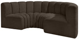 Arc Brown Boucle Fabric Modular Sofa 102Brown-S4C Meridian Furniture