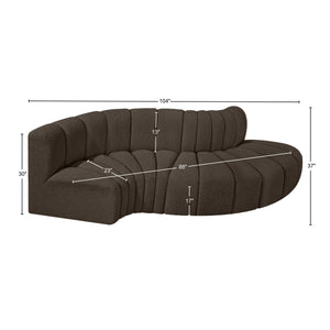 Arc Brown Boucle Fabric Modular Sofa 102Brown-S4D Meridian Furniture