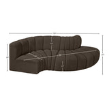 Arc Brown Boucle Fabric Modular Sofa 102Brown-S4D Meridian Furniture