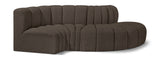 Arc Brown Boucle Fabric Modular Sofa 102Brown-S4D Meridian Furniture