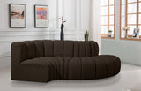 Arc Brown Boucle Fabric Modular Sofa 102Brown-S4D Meridian Furniture