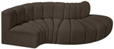 Arc Brown Boucle Fabric Modular Sofa 102Brown-S4D Meridian Furniture