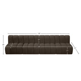 Arc Brown Boucle Fabric Modular Sofa 102Brown-S4E Meridian Furniture