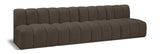 Arc Brown Boucle Fabric Modular Sofa 102Brown-S4E Meridian Furniture