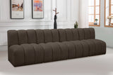 Arc Brown Boucle Fabric Modular Sofa 102Brown-S4E Meridian Furniture