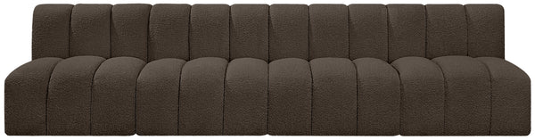 Arc Brown Boucle Fabric Modular Sofa 102Brown-S4E Meridian Furniture