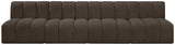 Arc Brown Boucle Fabric Modular Sofa 102Brown-S4E Meridian Furniture