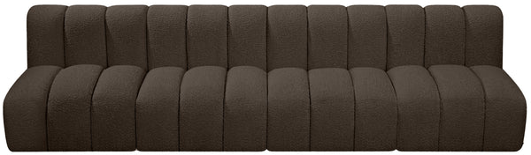 Arc Brown Boucle Fabric Modular Sofa 102Brown-S4E Meridian Furniture