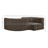 Arc Brown Boucle Fabric Modular Sofa 102Brown-S4F Meridian Furniture