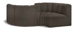 Arc Brown Boucle Fabric Modular Sofa 102Brown-S4F Meridian Furniture