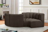 Arc Brown Boucle Fabric Modular Sofa 102Brown-S4F Meridian Furniture