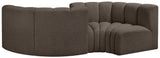 Arc Brown Boucle Fabric Modular Sofa 102Brown-S4F Meridian Furniture