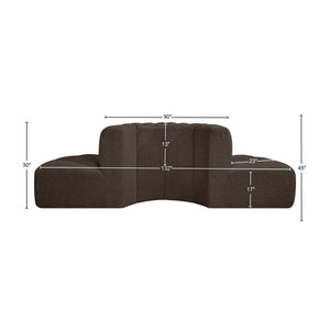 Arc Brown Boucle Fabric Modular Sofa 102Brown-S4G Meridian Furniture