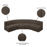 Arc Brown Boucle Fabric Modular Sofa 102Brown-S5A Meridian Furniture