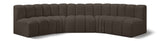 Arc Brown Boucle Fabric Modular Sofa 102Brown-S5A Meridian Furniture