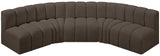 Arc Brown Boucle Fabric Modular Sofa 102Brown-S5A Meridian Furniture