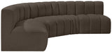 Arc Brown Boucle Fabric Modular Sofa 102Brown-S5A Meridian Furniture