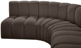 Arc Brown Boucle Fabric Modular Sofa 102Brown-S5A Meridian Furniture